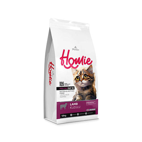 Homie Mother & Baby Anne ve Bebek Kediler İçin Kuzulu Kedi Maması 12 Kg